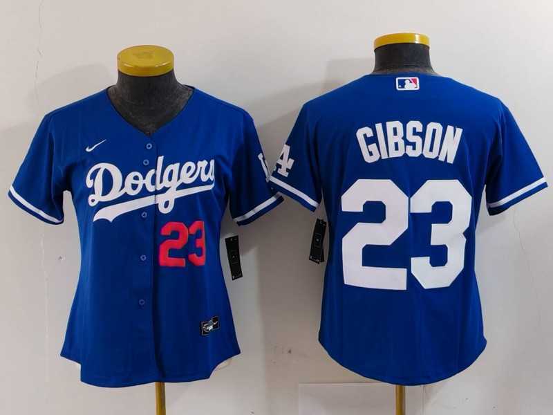 Women%27s Los Angeles Dodgers #23 Kirk Gibson Number Blue Cool Base Stitched Jersey->st.louis cardinals->MLB Jersey